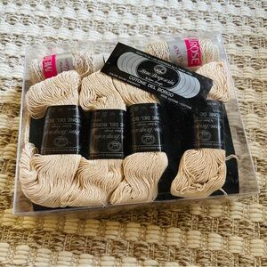🧶 Bundle of Ten Yarn Skeins - Ivory & Metallics
